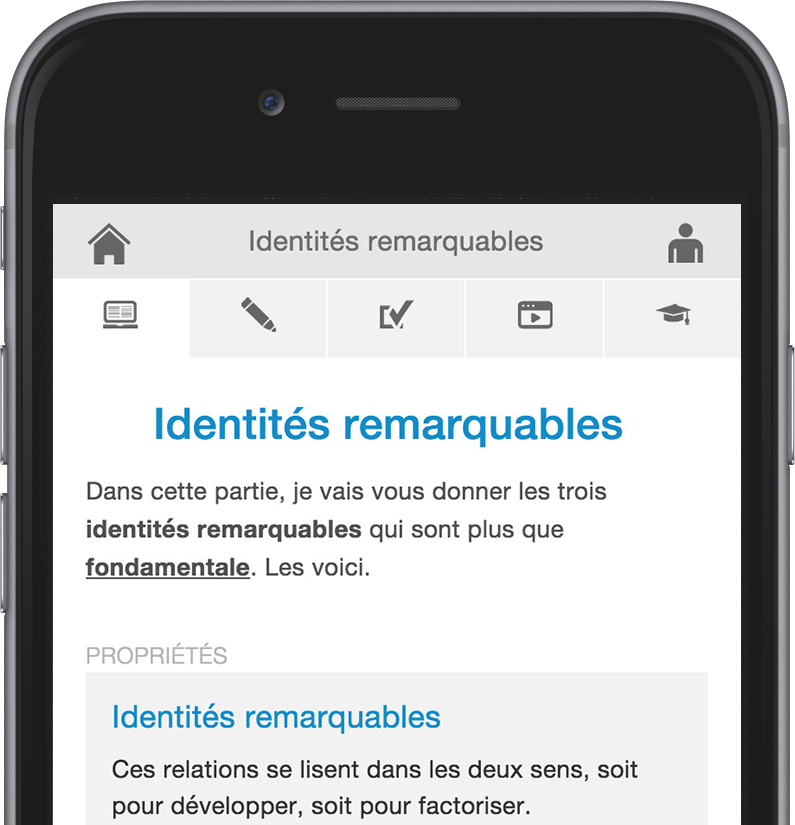 application mathsbook sur mobile